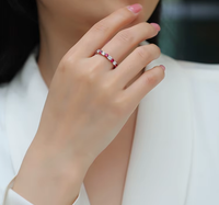 Ruby Star Ring – 925 Silver / Moissanite and Sapphire
