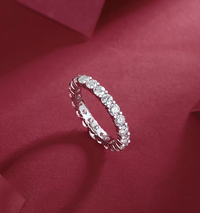 Solitaire Moissanite Ring in 925 Sterling Silver