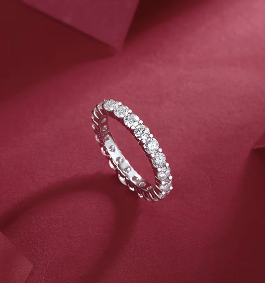 Solitaire Moissanite Ring in 925 Sterling Silver
