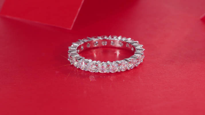 Solitaire Moissanite Ring in 925 Sterling Silver